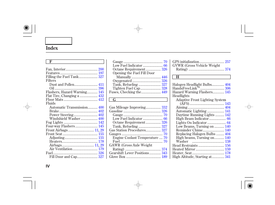 Index | Acura 2007 RL - Owner's Manual User Manual | Page 484 / 491