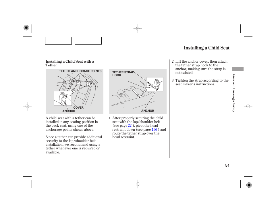 Installing a child seat | Acura 2007 RL - Owner's Manual User Manual | Page 53 / 491