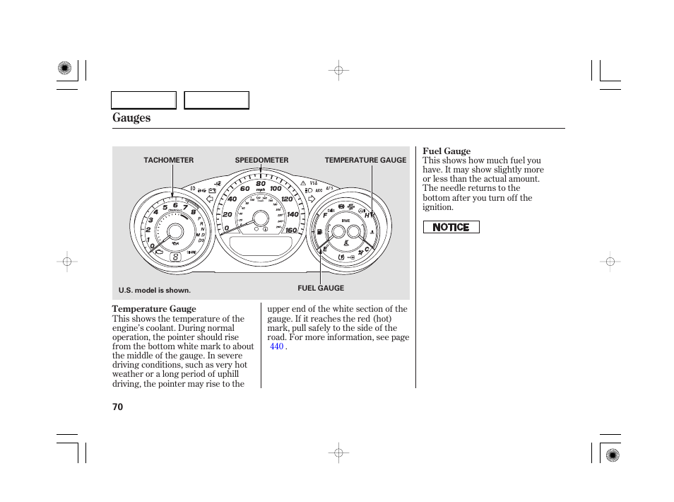Gauges | Acura 2007 RL - Owner's Manual User Manual | Page 72 / 491