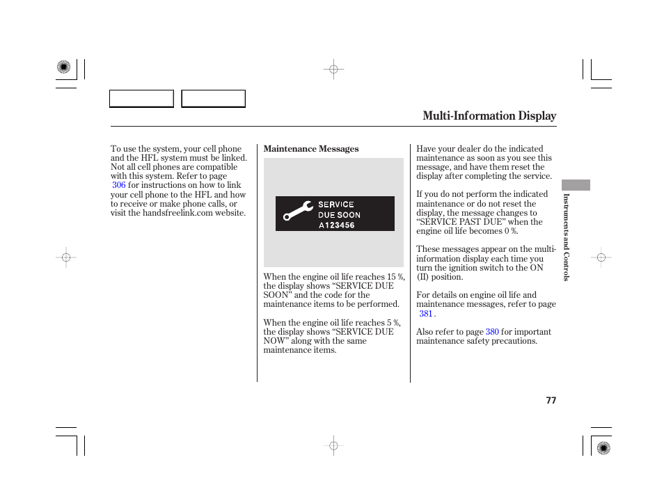 Multi-information display | Acura 2007 RL - Owner's Manual User Manual | Page 79 / 491