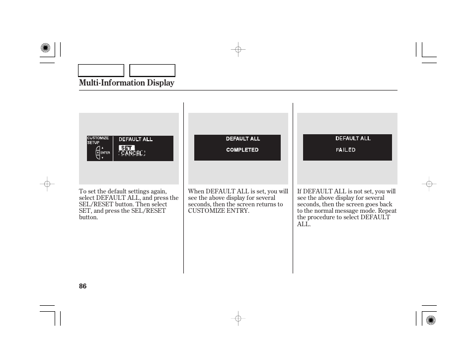 Multi-information display | Acura 2007 RL - Owner's Manual User Manual | Page 88 / 491