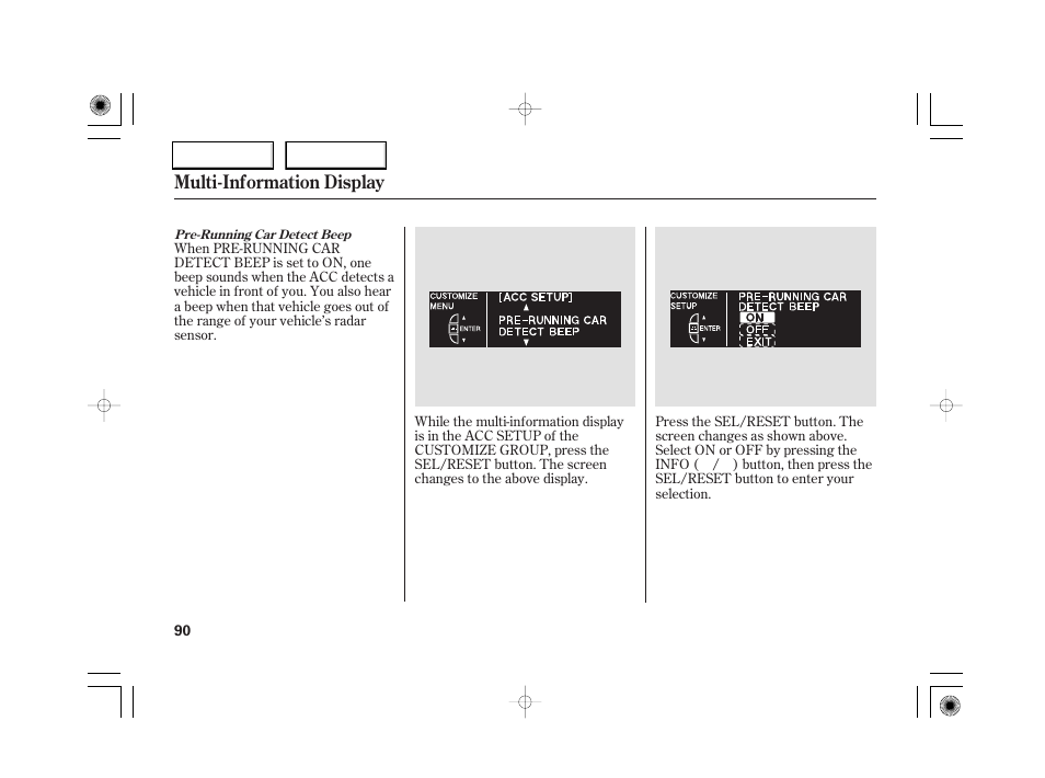 Multi-information display | Acura 2007 RL - Owner's Manual User Manual | Page 92 / 491