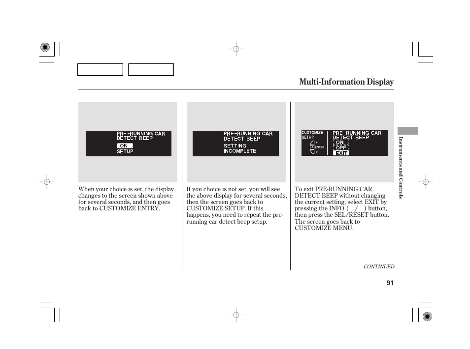 Multi-information display | Acura 2007 RL - Owner's Manual User Manual | Page 93 / 491
