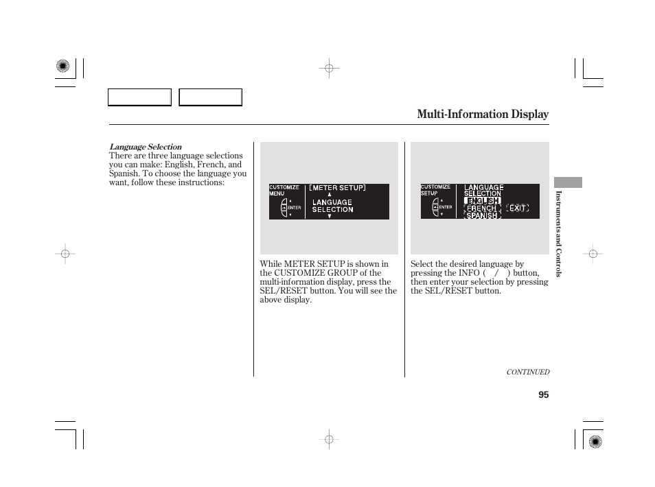 Multi-information display | Acura 2007 RL - Owner's Manual User Manual | Page 97 / 491
