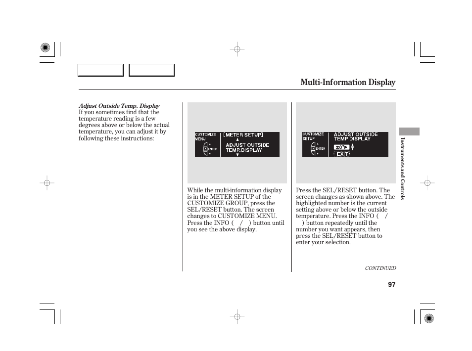 Multi-information display | Acura 2007 RL - Owner's Manual User Manual | Page 99 / 491