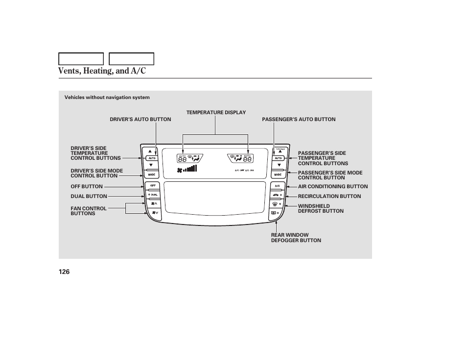 Vents, heating, and a/c | Acura 2007 TL - Owner's Manual User Manual | Page 129 / 369
