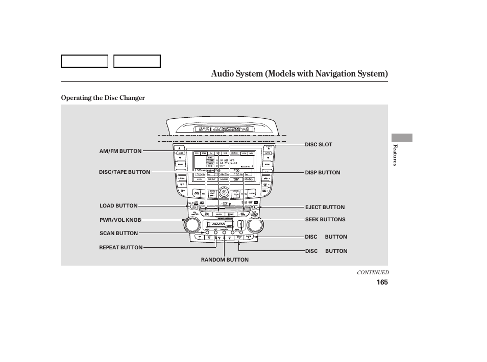 Audio system (models with navigation system) | Acura 2007 TL - Owner's Manual User Manual | Page 168 / 369