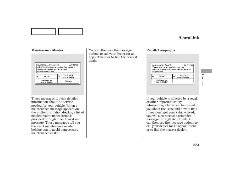 Acuralink | Acura 2007 TL - Owner's Manual User Manual | Page 226 / 369