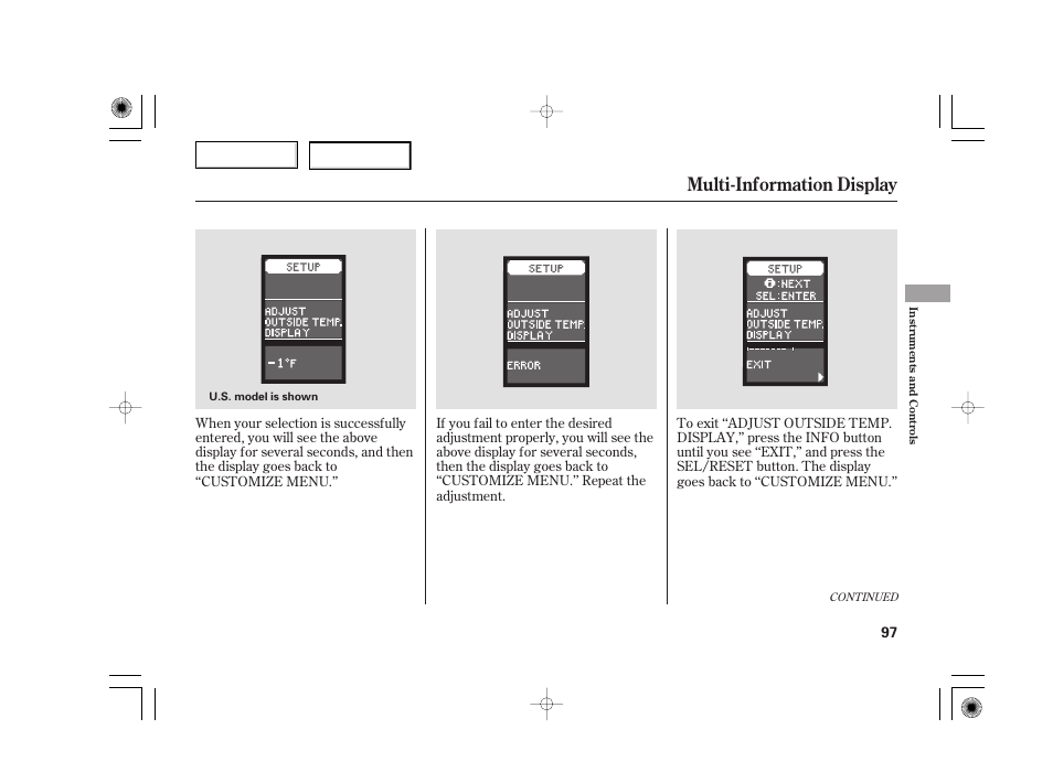 Multi-information display | Acura 2007 TSX - Owner's Manual User Manual | Page 100 / 379