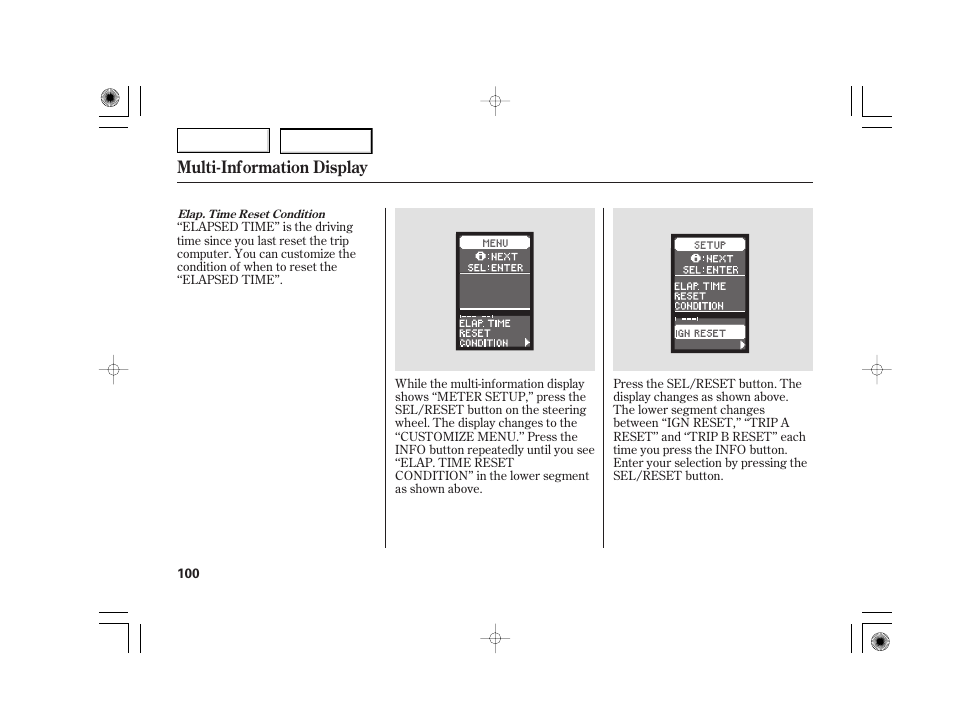 Multi-information display | Acura 2007 TSX - Owner's Manual User Manual | Page 103 / 379