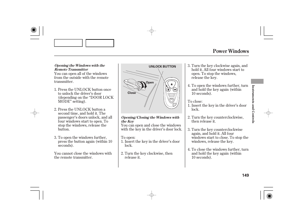 Power windows | Acura 2007 TSX - Owner's Manual User Manual | Page 152 / 379