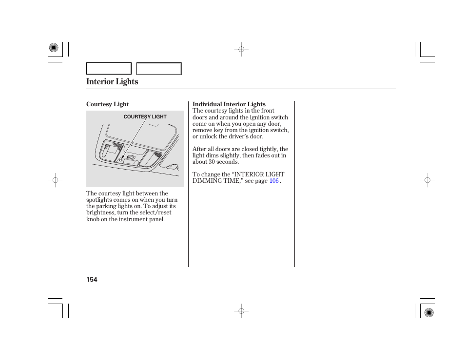 Interior lights | Acura 2007 TSX - Owner's Manual User Manual | Page 157 / 379