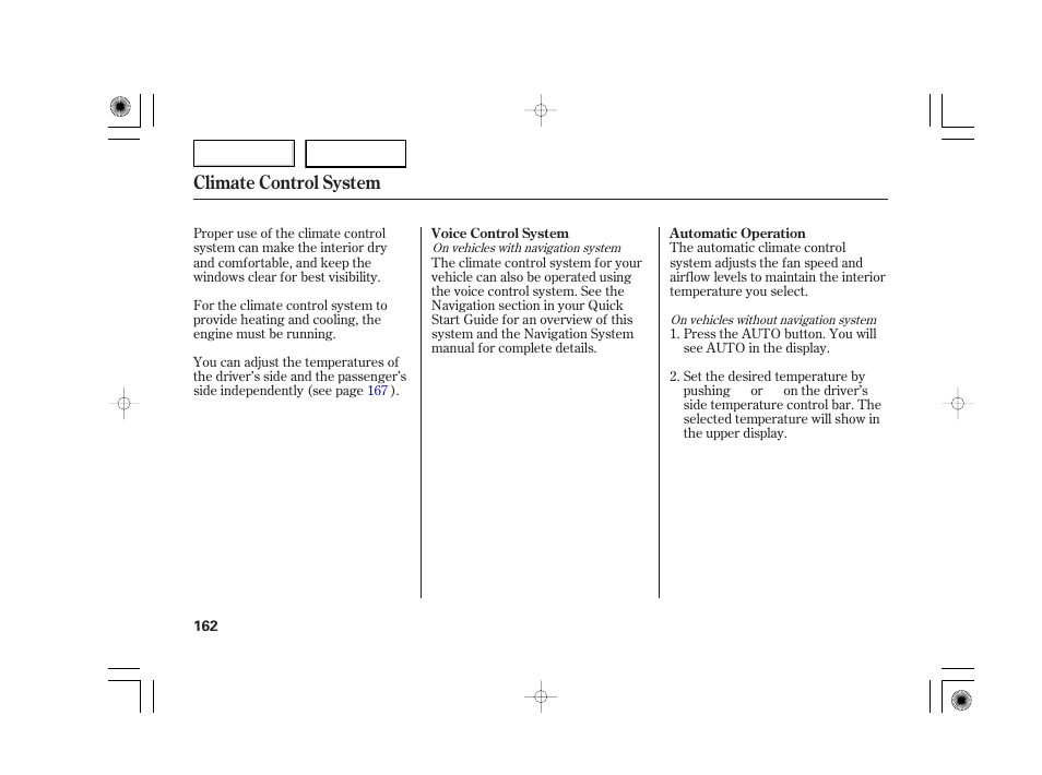 Climate control system | Acura 2007 TSX - Owner's Manual User Manual | Page 165 / 379