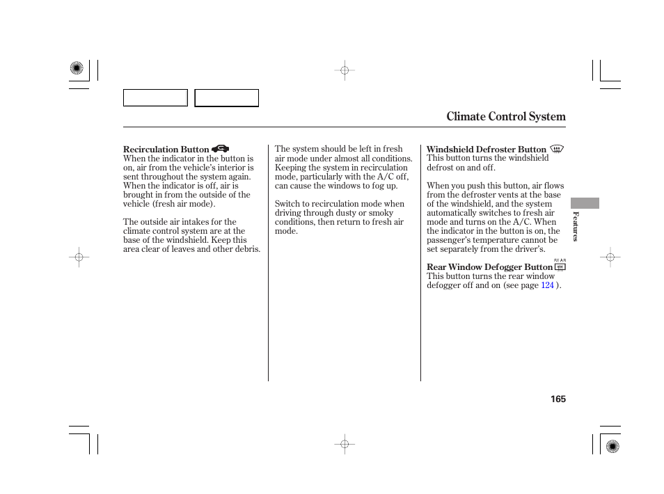 Climate control system | Acura 2007 TSX - Owner's Manual User Manual | Page 168 / 379