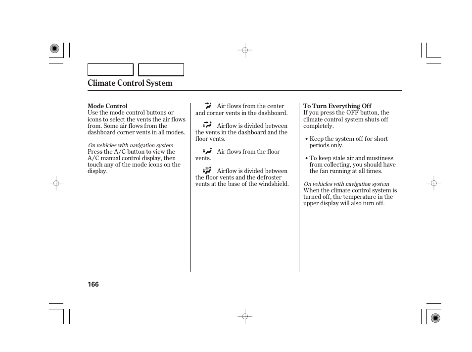 Climate control system | Acura 2007 TSX - Owner's Manual User Manual | Page 169 / 379