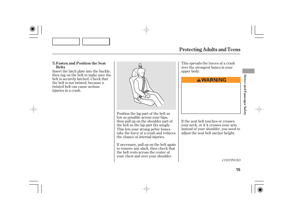 Protecting adults and teens | Acura 2007 TSX - Owner's Manual User Manual | Page 18 / 379