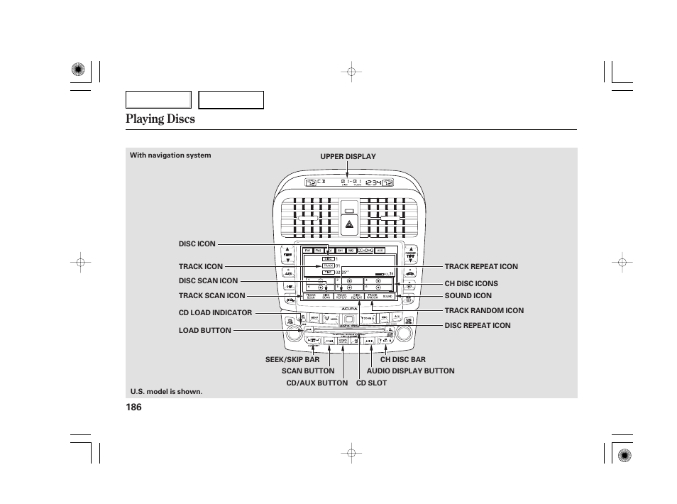 Playing discs | Acura 2007 TSX - Owner's Manual User Manual | Page 189 / 379