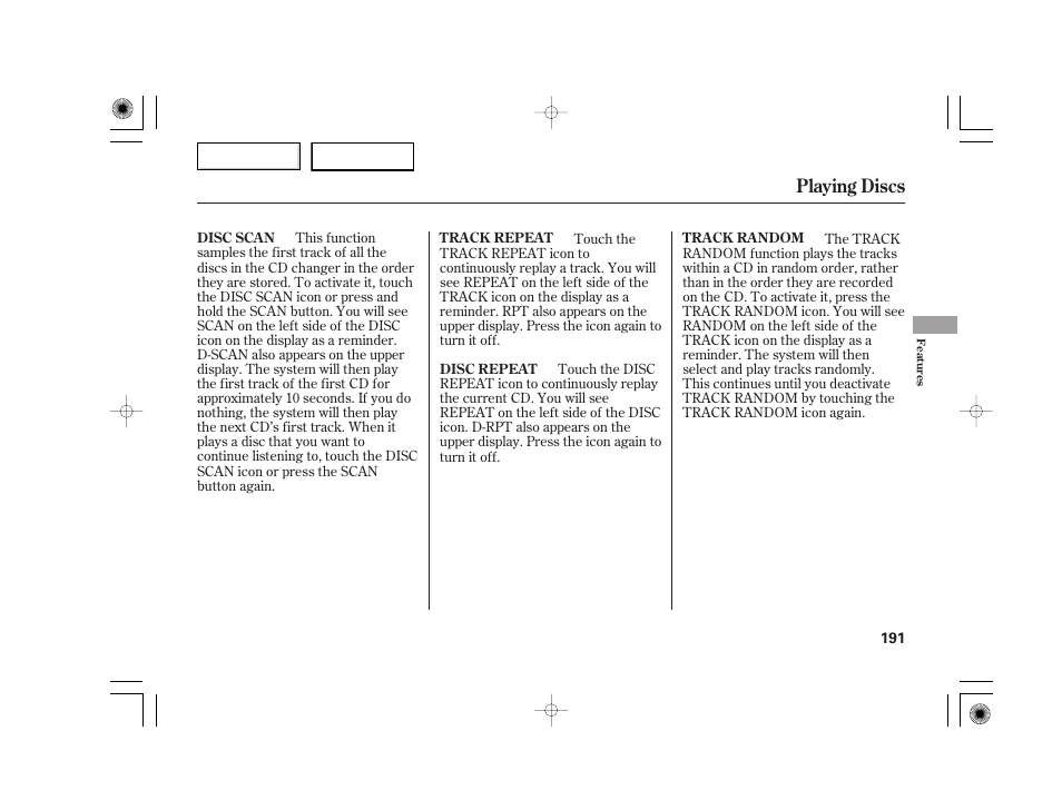 Playing discs | Acura 2007 TSX - Owner's Manual User Manual | Page 194 / 379