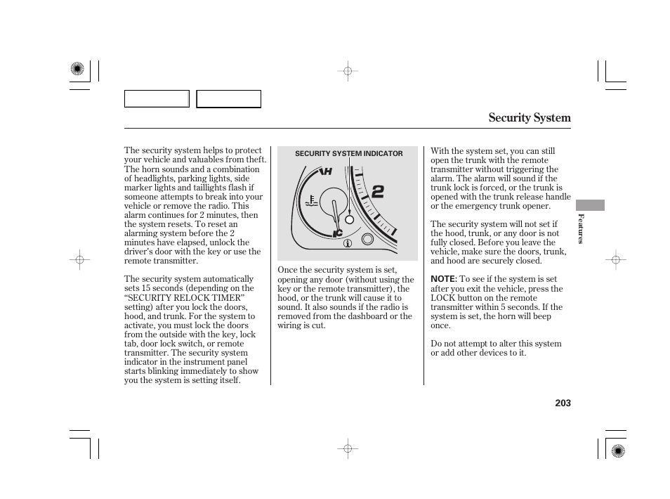 Security system | Acura 2007 TSX - Owner's Manual User Manual | Page 206 / 379