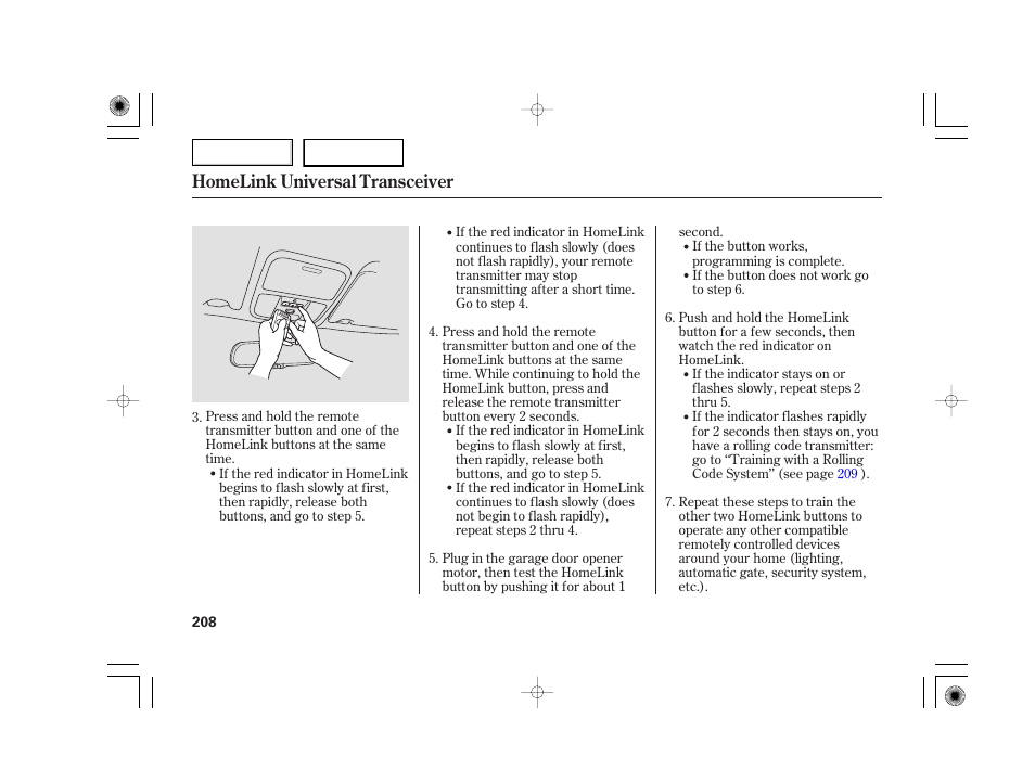 Homelink universal transceiver | Acura 2007 TSX - Owner's Manual User Manual | Page 211 / 379