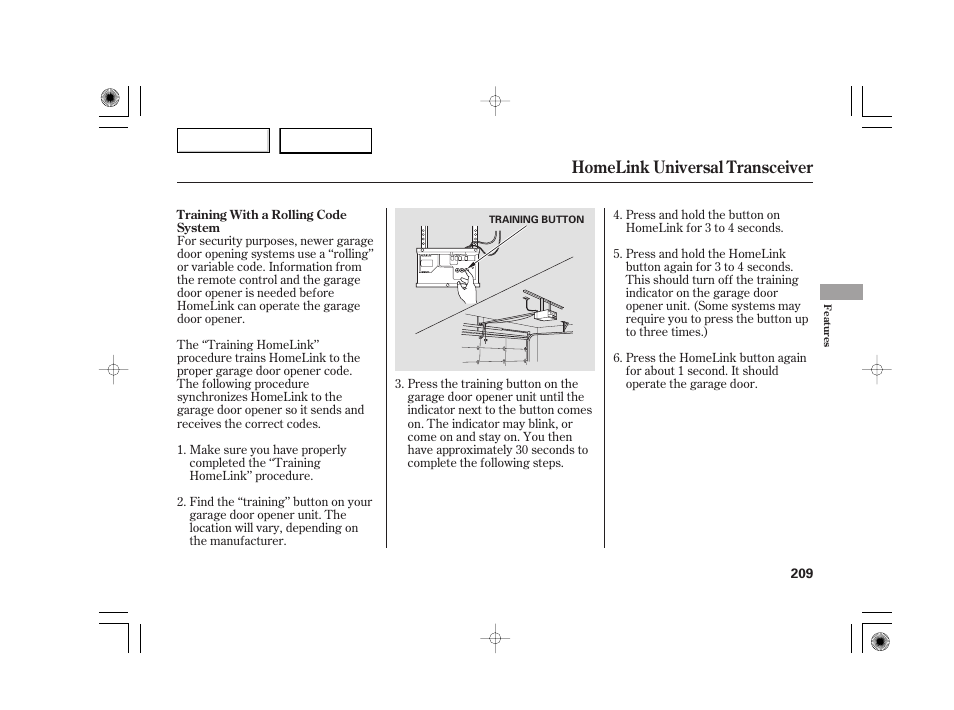 Homelink universal transceiver | Acura 2007 TSX - Owner's Manual User Manual | Page 212 / 379