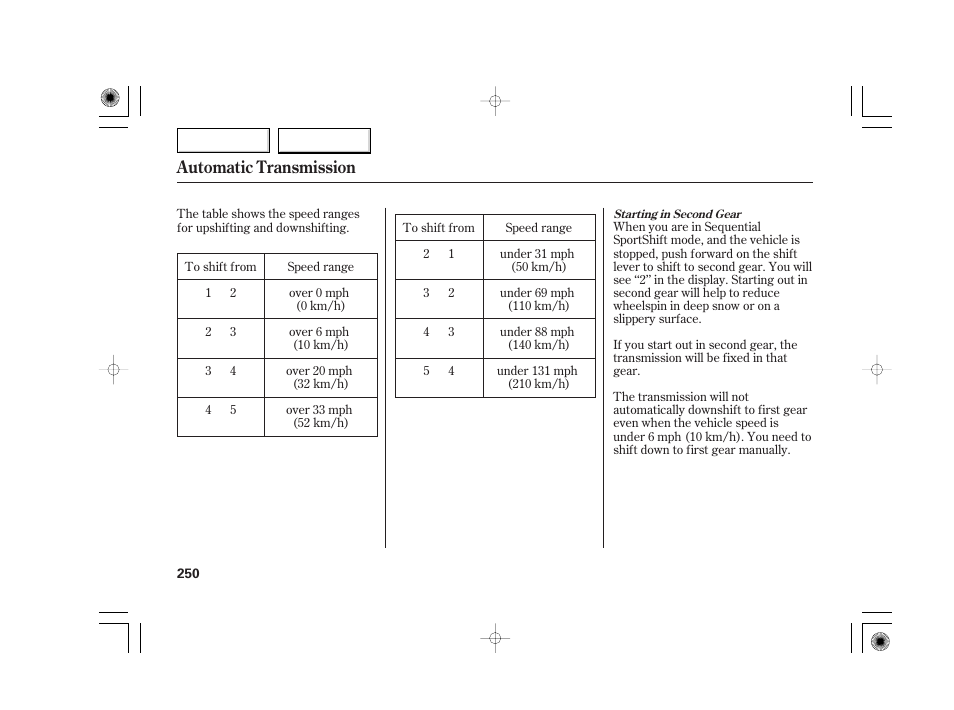 Automatic transmission | Acura 2007 TSX - Owner's Manual User Manual | Page 253 / 379