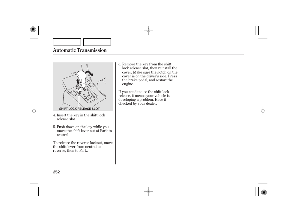 Automatic transmission | Acura 2007 TSX - Owner's Manual User Manual | Page 255 / 379