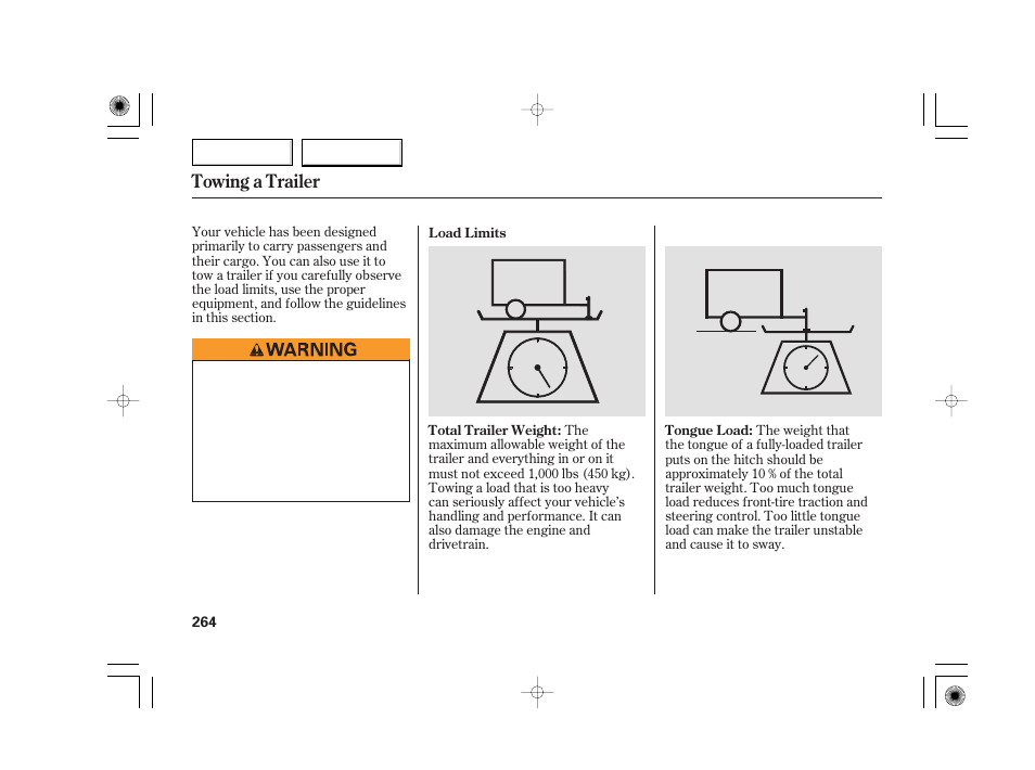 Towing a trailer | Acura 2007 TSX - Owner's Manual User Manual | Page 267 / 379