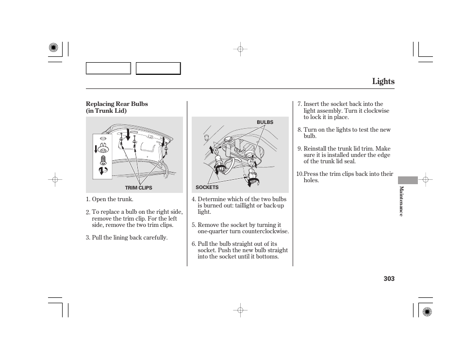 Lights | Acura 2007 TSX - Owner's Manual User Manual | Page 306 / 379