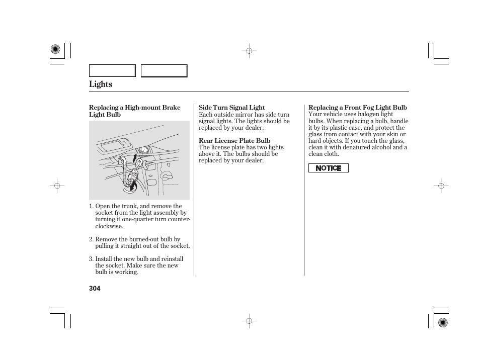 Lights | Acura 2007 TSX - Owner's Manual User Manual | Page 307 / 379