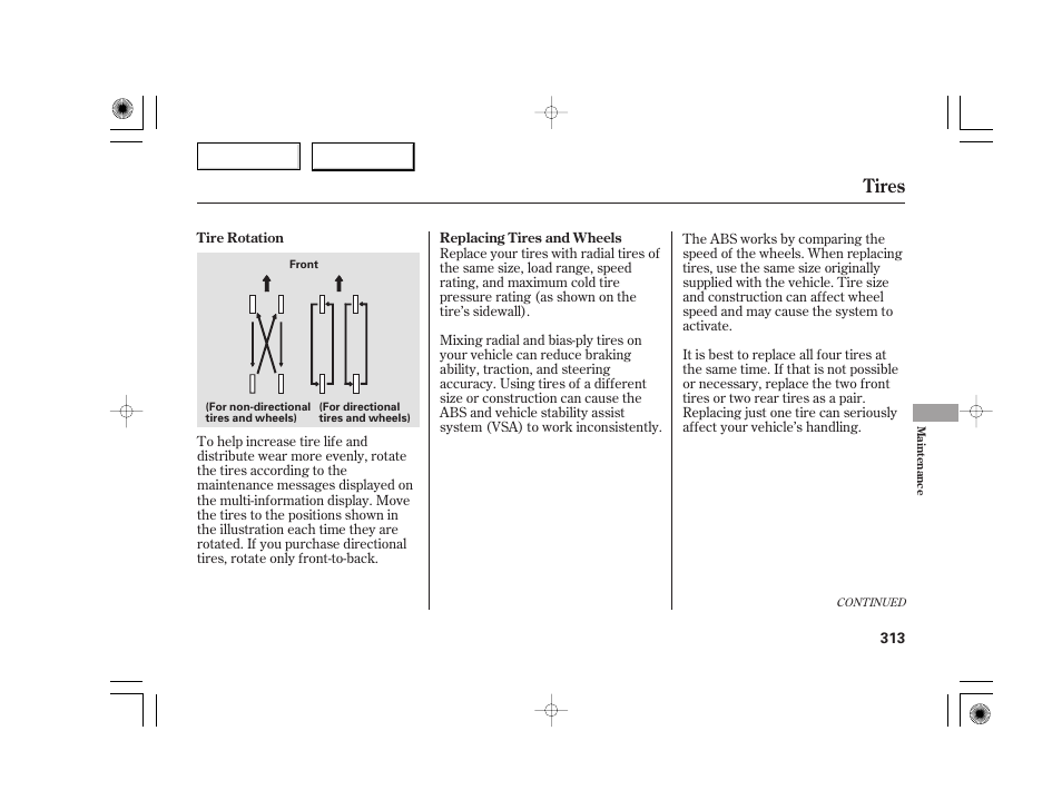 Tires | Acura 2007 TSX - Owner's Manual User Manual | Page 316 / 379