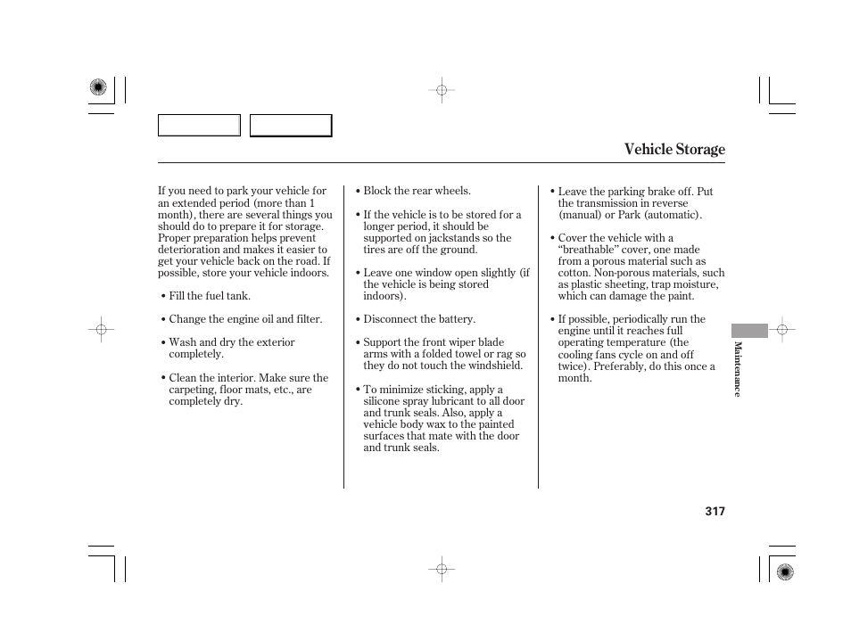 Vehicle storage | Acura 2007 TSX - Owner's Manual User Manual | Page 320 / 379