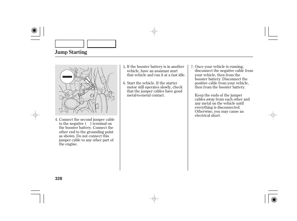 Jump starting | Acura 2007 TSX - Owner's Manual User Manual | Page 331 / 379