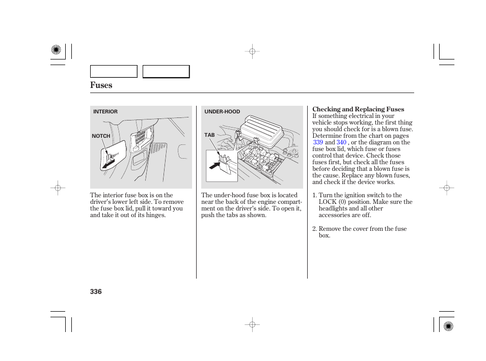 Fuses | Acura 2007 TSX - Owner's Manual User Manual | Page 339 / 379