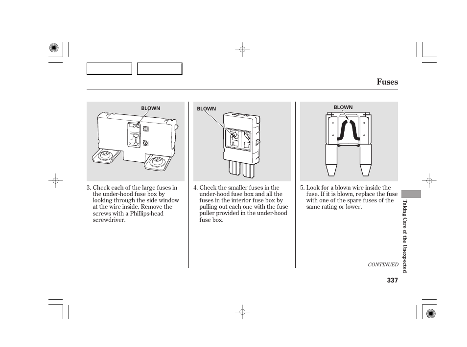 Fuses | Acura 2007 TSX - Owner's Manual User Manual | Page 340 / 379