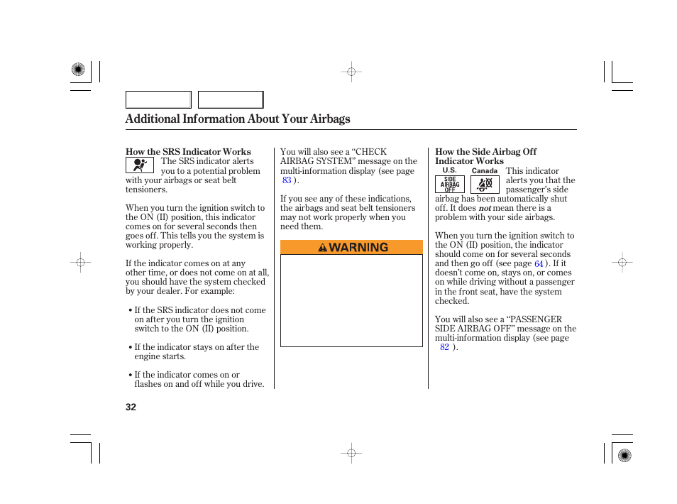 Additional information about your airbags | Acura 2007 TSX - Owner's Manual User Manual | Page 35 / 379