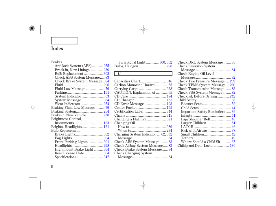 Index | Acura 2007 TSX - Owner's Manual User Manual | Page 369 / 379