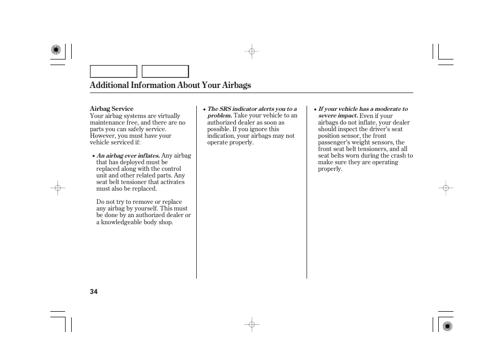 Additional information about your airbags | Acura 2007 TSX - Owner's Manual User Manual | Page 37 / 379