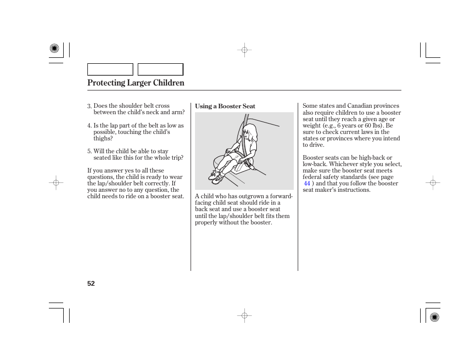 Protecting larger children | Acura 2007 TSX - Owner's Manual User Manual | Page 55 / 379