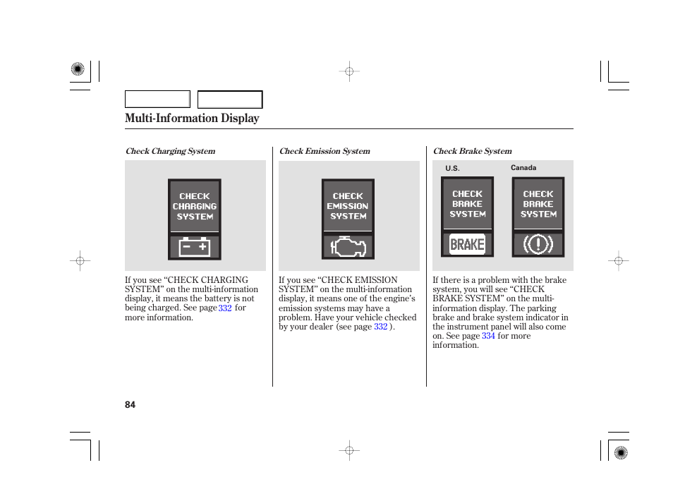 Multi-information display | Acura 2007 TSX - Owner's Manual User Manual | Page 87 / 379