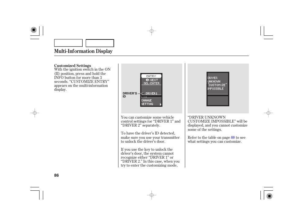 Multi-information display | Acura 2007 TSX - Owner's Manual User Manual | Page 89 / 379