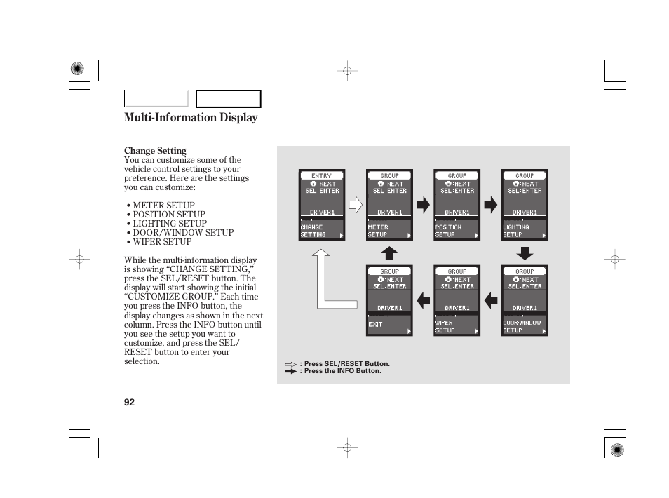 Multi-information display | Acura 2007 TSX - Owner's Manual User Manual | Page 95 / 379