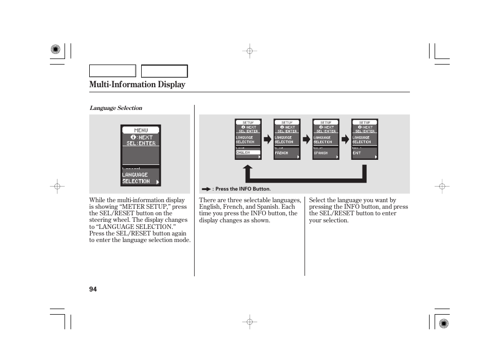 Multi-information display | Acura 2007 TSX - Owner's Manual User Manual | Page 97 / 379