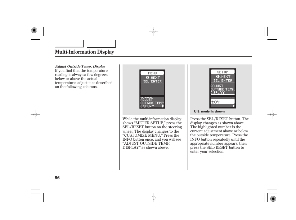 Multi-information display | Acura 2007 TSX - Owner's Manual User Manual | Page 99 / 379