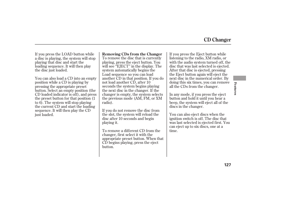Cd changer | Acura 2006 MDX - Owner's Manual User Manual | Page 128 / 311