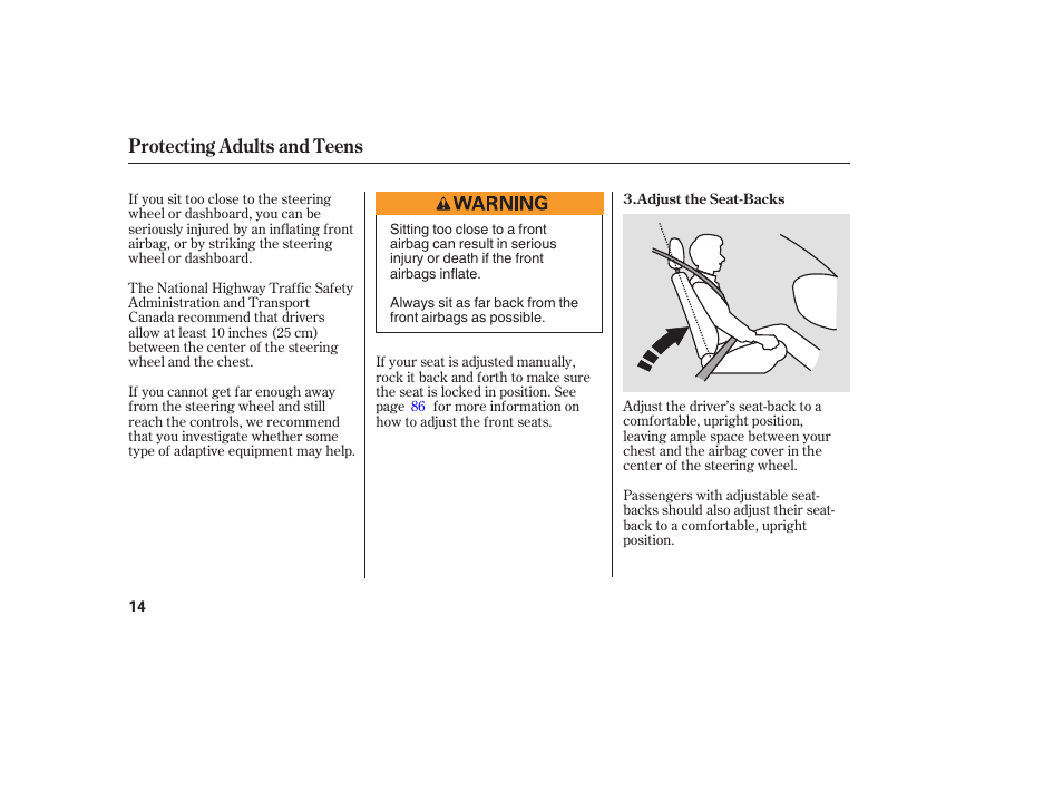 Protecting adults and teens | Acura 2006 MDX - Owner's Manual User Manual | Page 15 / 311