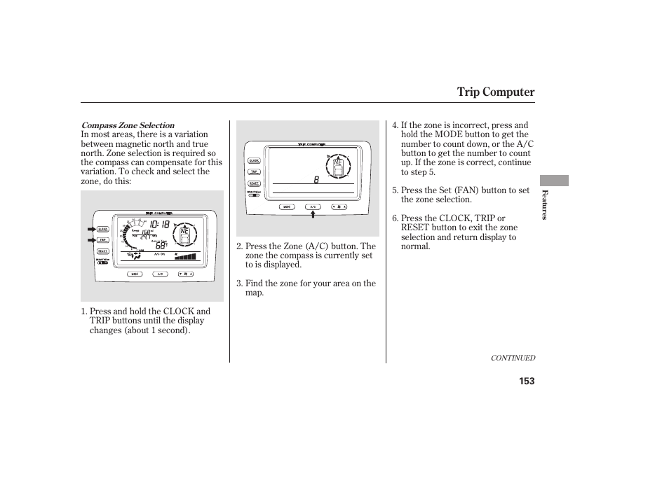 Trip computer | Acura 2006 MDX - Owner's Manual User Manual | Page 154 / 311
