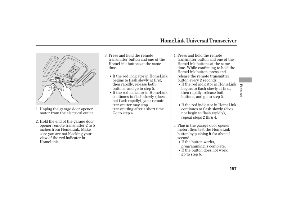 Homelink universal transceiver | Acura 2006 MDX - Owner's Manual User Manual | Page 158 / 311