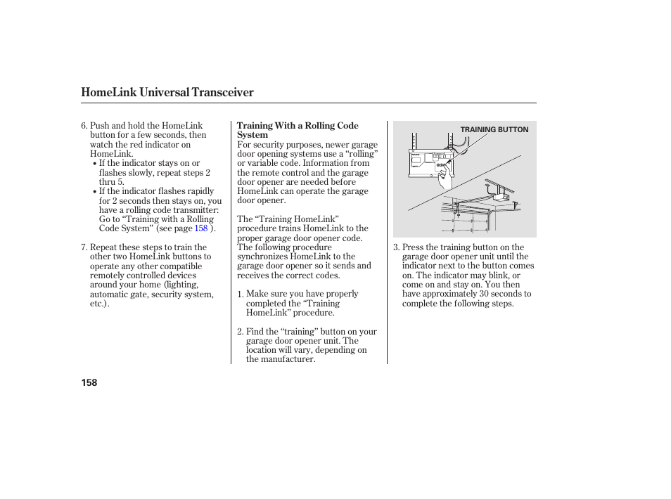 Homelink universal transceiver | Acura 2006 MDX - Owner's Manual User Manual | Page 159 / 311