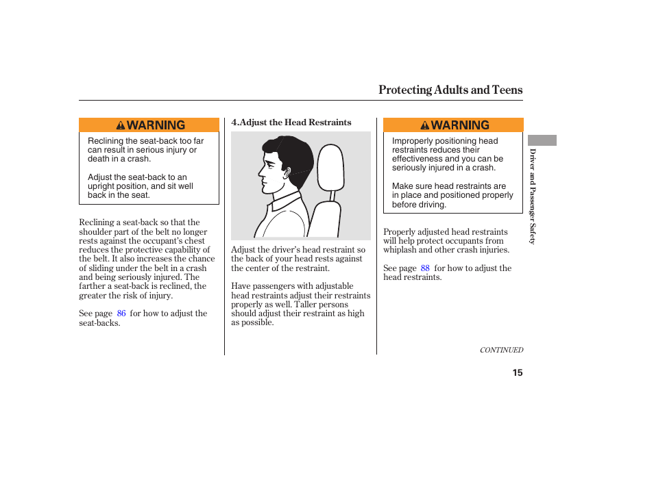 Protecting adults and teens | Acura 2006 MDX - Owner's Manual User Manual | Page 16 / 311